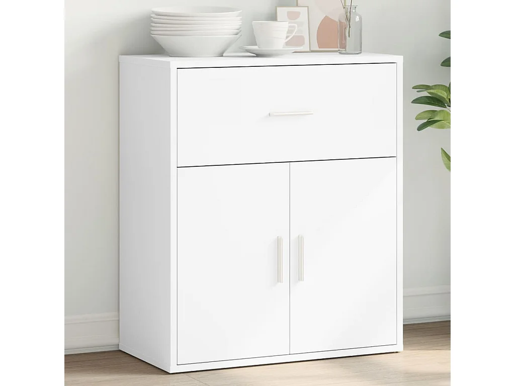 Dressoir 60x31x70 cm bewerkt hout wit