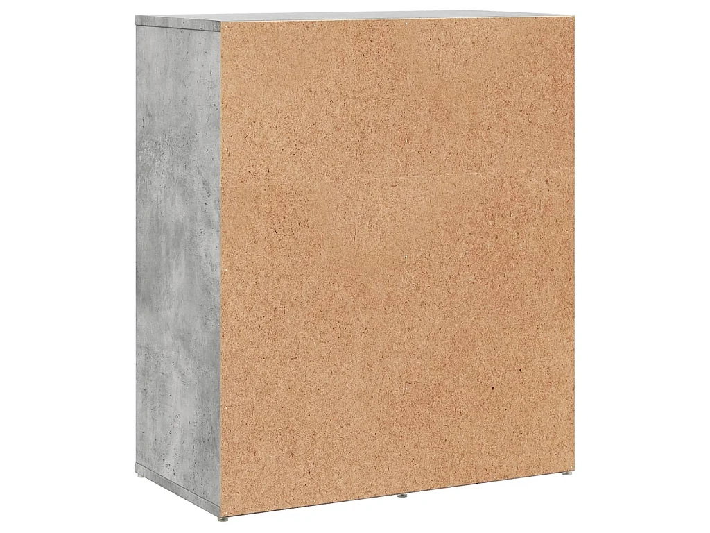Aparador de madera ingeniería 2 uds gris hormigón 60x31x70 cm