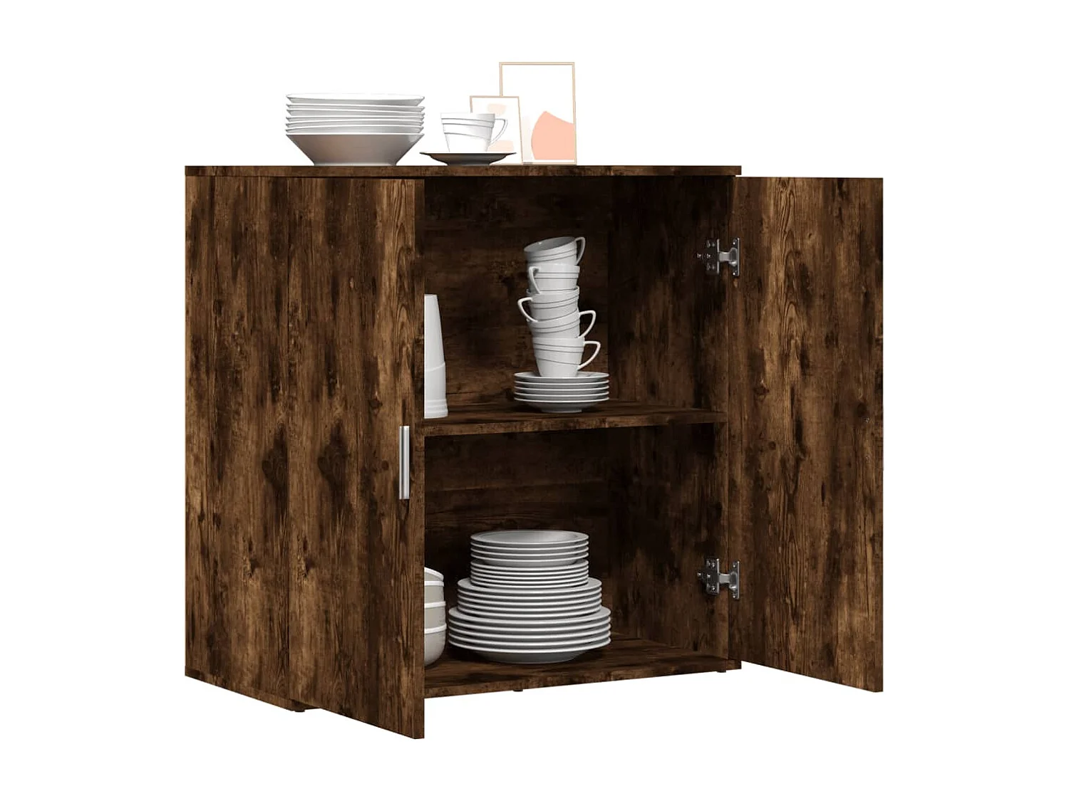 Dressoir 79x38x80 cm bewerkt hout gerookt eikenkleurig