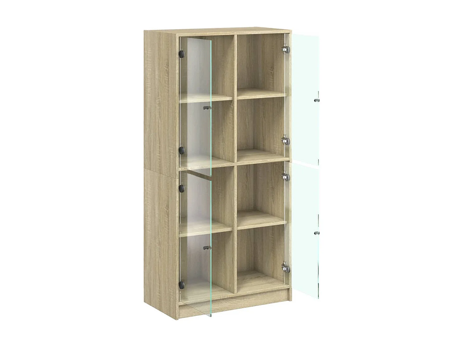 Hoge kast met deuren 68x37x142 cm bewerkt hout sonoma eiken