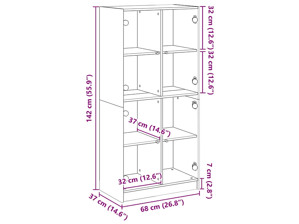 Buffet haut avec portes chêne sonoma bois d'ingénierie