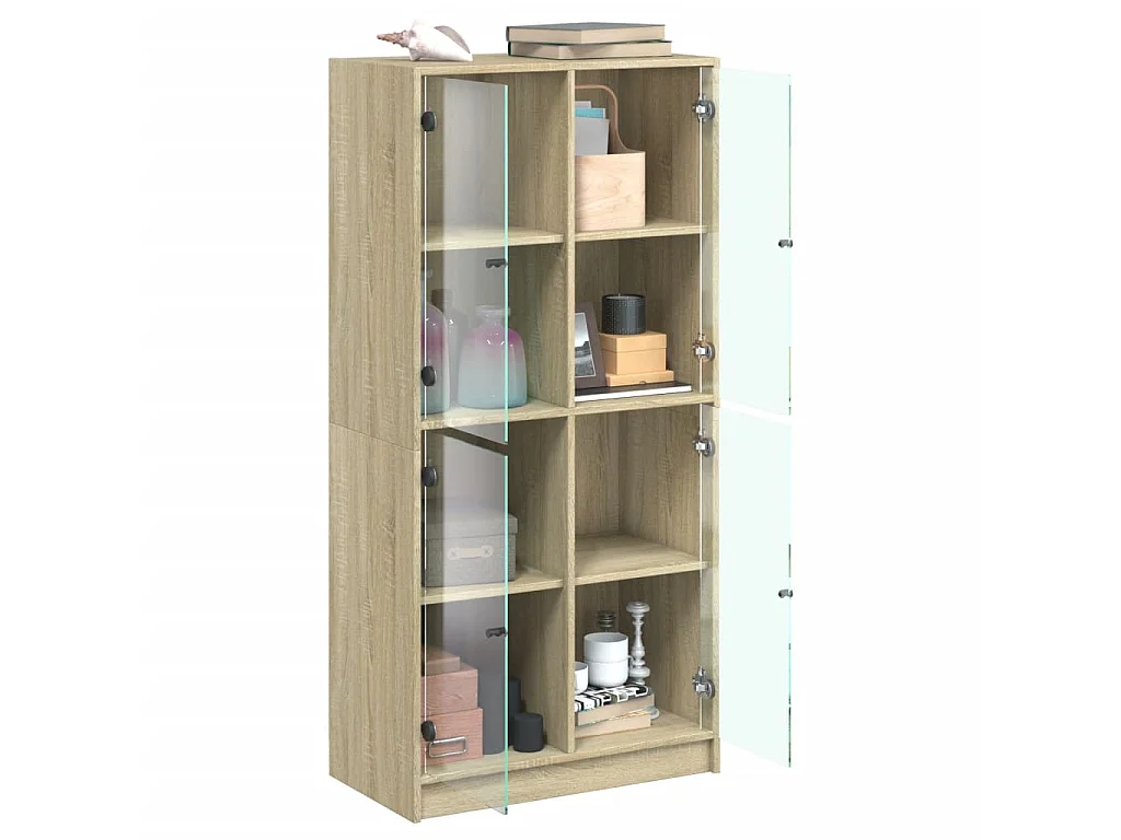 Buffet haut avec portes chêne sonoma bois d'ingénierie