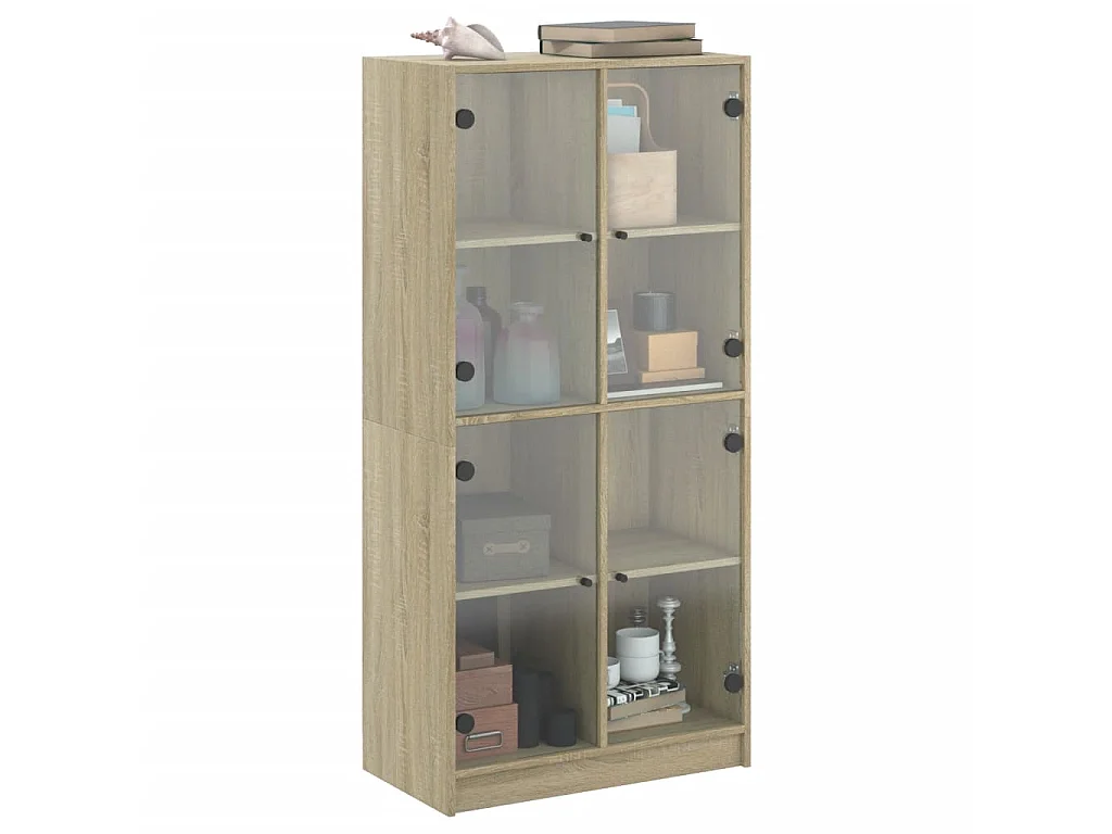 Buffet haut avec portes chêne sonoma bois d'ingénierie
