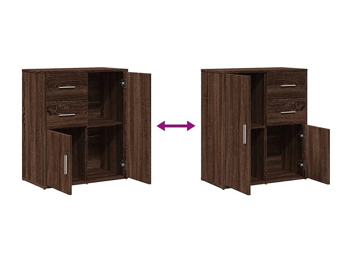 Buffets 2 pcs chêne marron 60x31x70 cm bois d'ingénierie