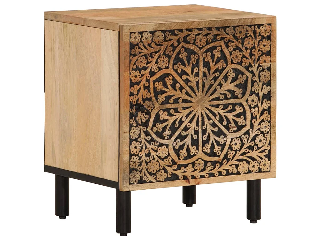 Nachtkastjes 2 st 40x33x46 cm massief mangohout