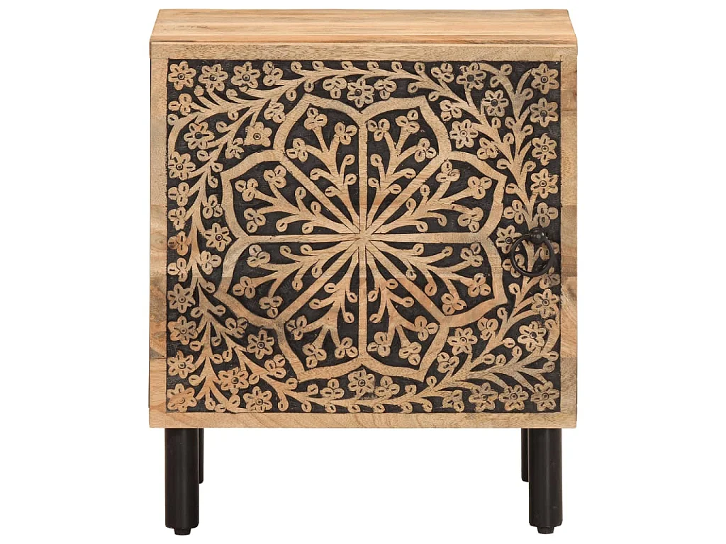 Nachtkastjes 2 st 40x33x46 cm massief mangohout