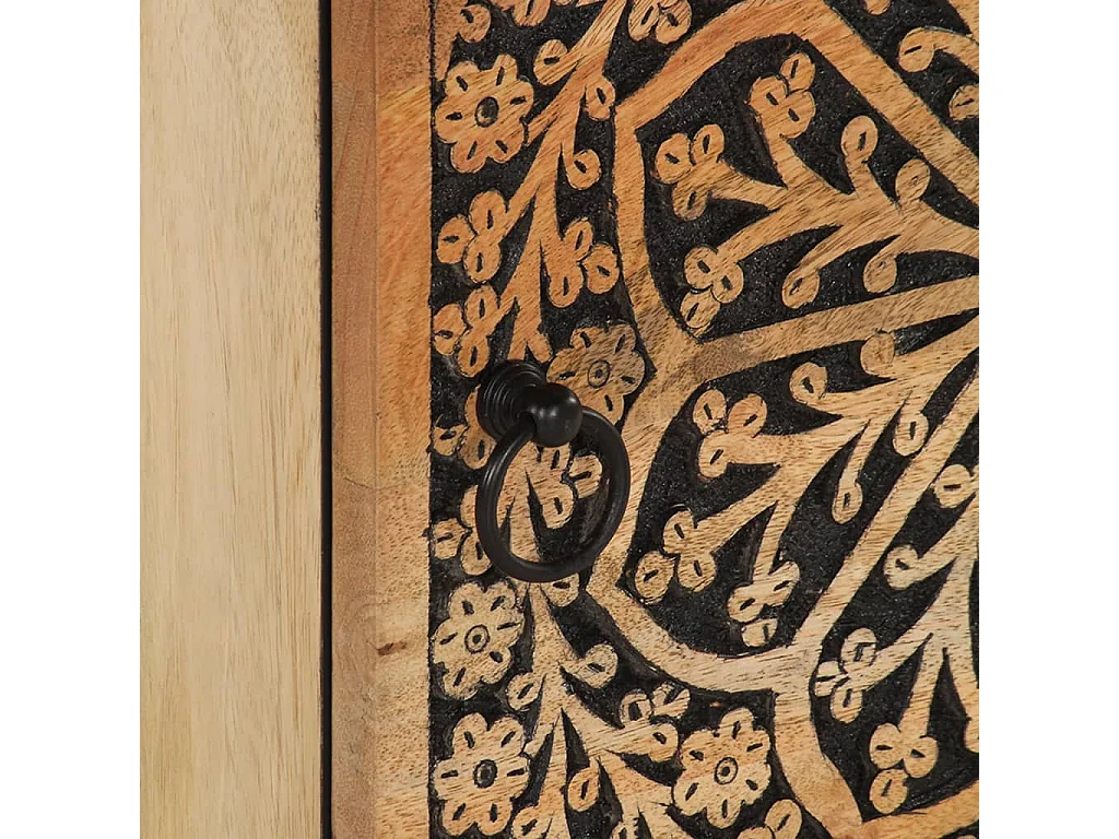 Comodini 2pz 40x33x46 cm in Legno Massello di Mango