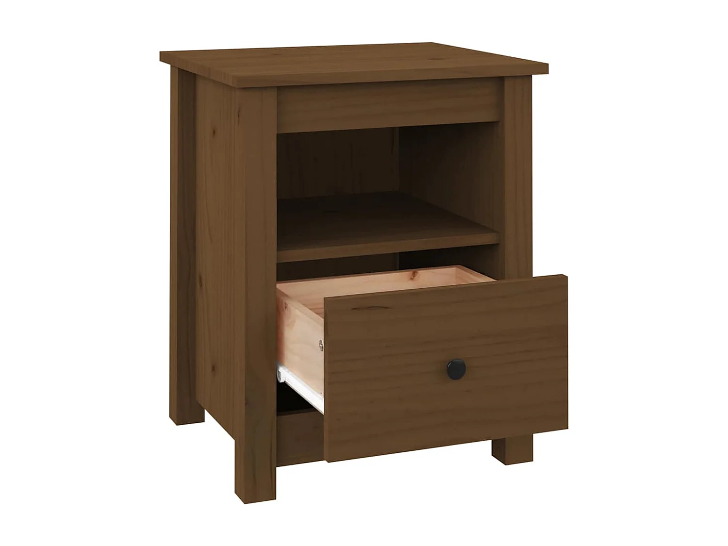 Nachttische 2 Stk. Honigbraun 40x35x49 cm Massivholz Kiefer