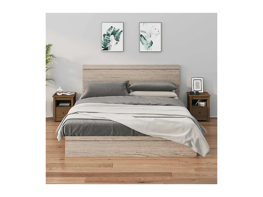 Nachtkastjes 2 st 40x35x49 cm massief grenenhout honingbruin