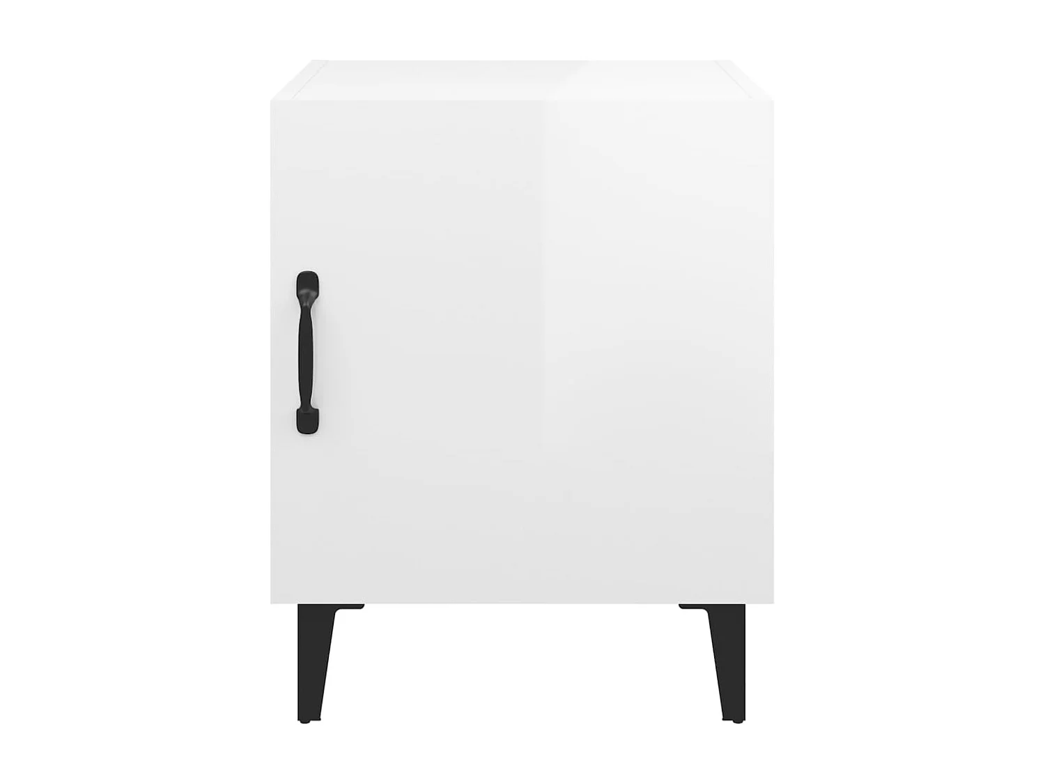 Mesas de cabeceira 2 pcs madeira processada branco brilhante