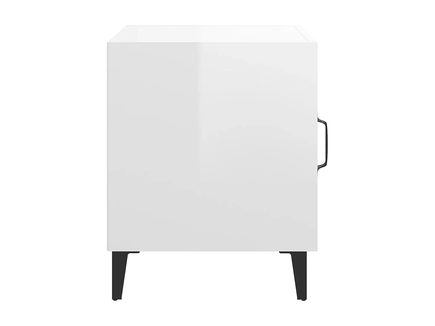 Mesas de cabeceira 2 pcs madeira processada branco brilhante