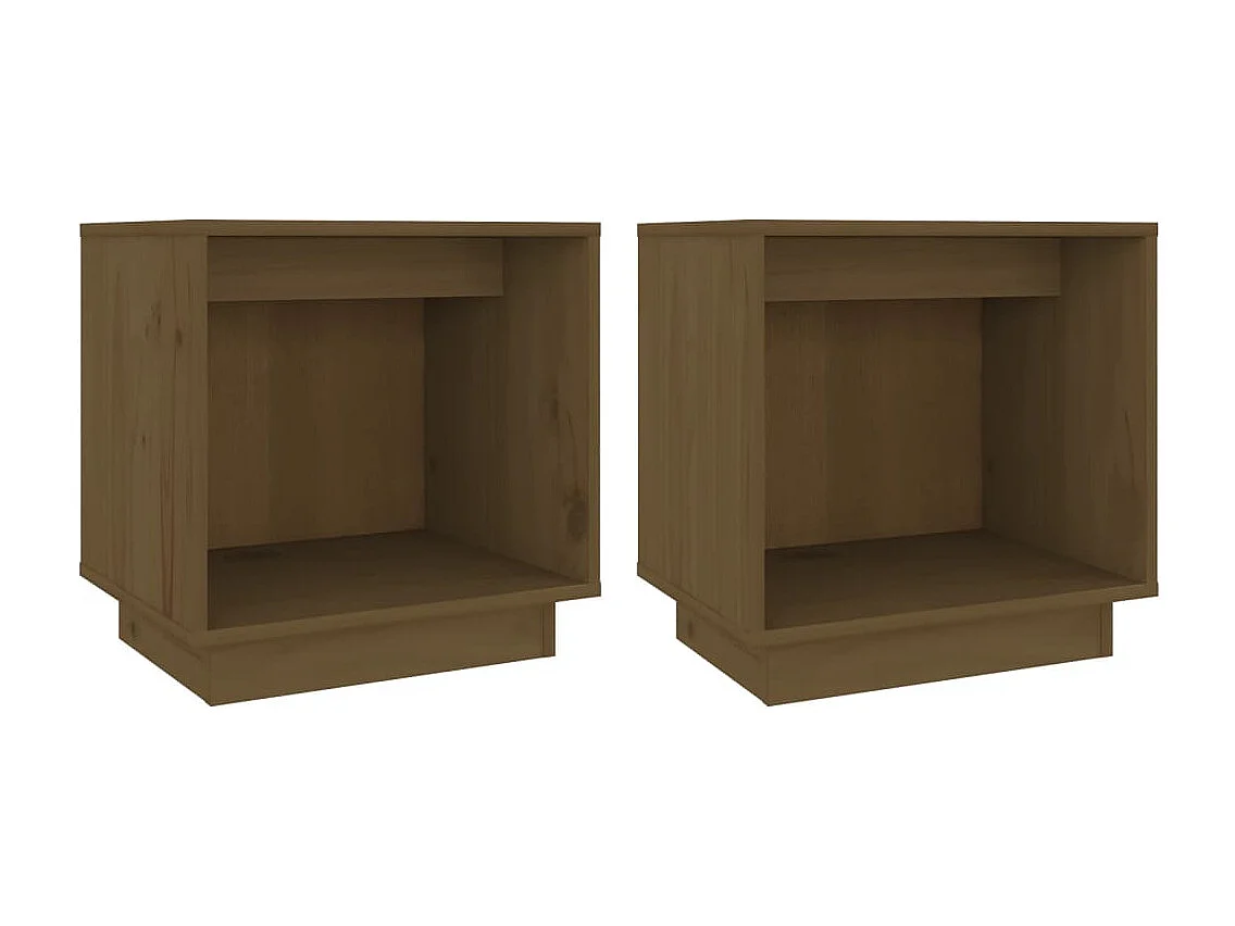 Tables de chevet 2pcs Marron miel 40x30x40cm Bois de pin solide