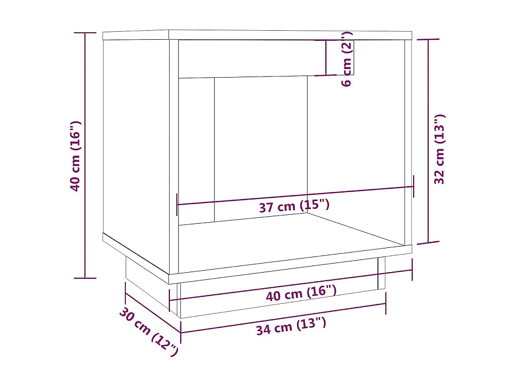 Tables de chevet 2pcs Marron miel 40x30x40cm Bois de pin solide