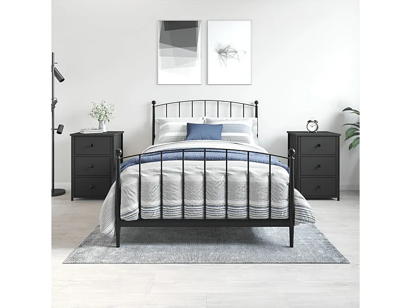 Nachtkastjes 2 st 40x36x60 cm bewerkt hout zwart