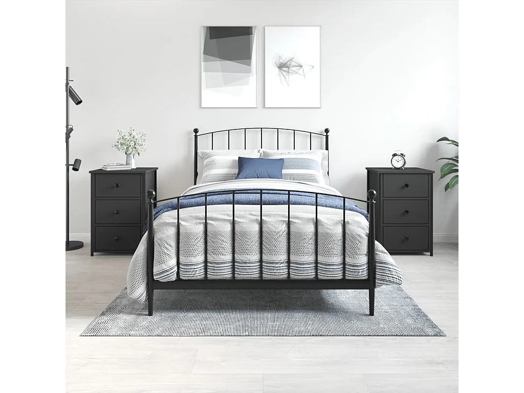 Nachtkastjes 2 st 40x36x60 cm bewerkt hout zwart