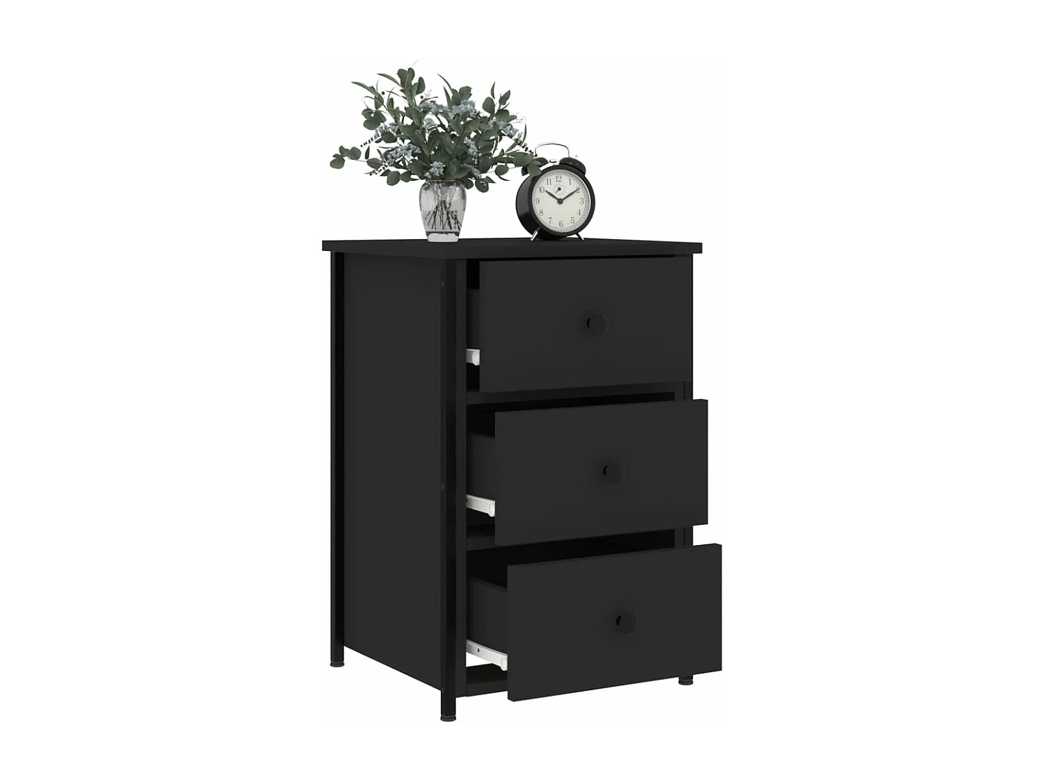 Nachttische 2 Stk. Schwarz 40x36x60 cm Holzwerkstoff