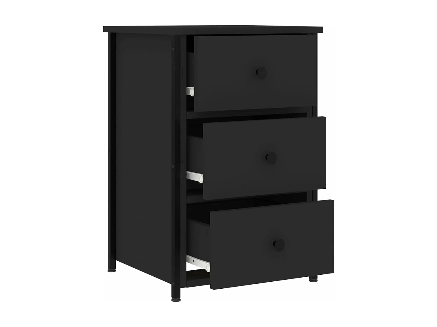 Nachttische 2 Stk. Schwarz 40x36x60 cm Holzwerkstoff