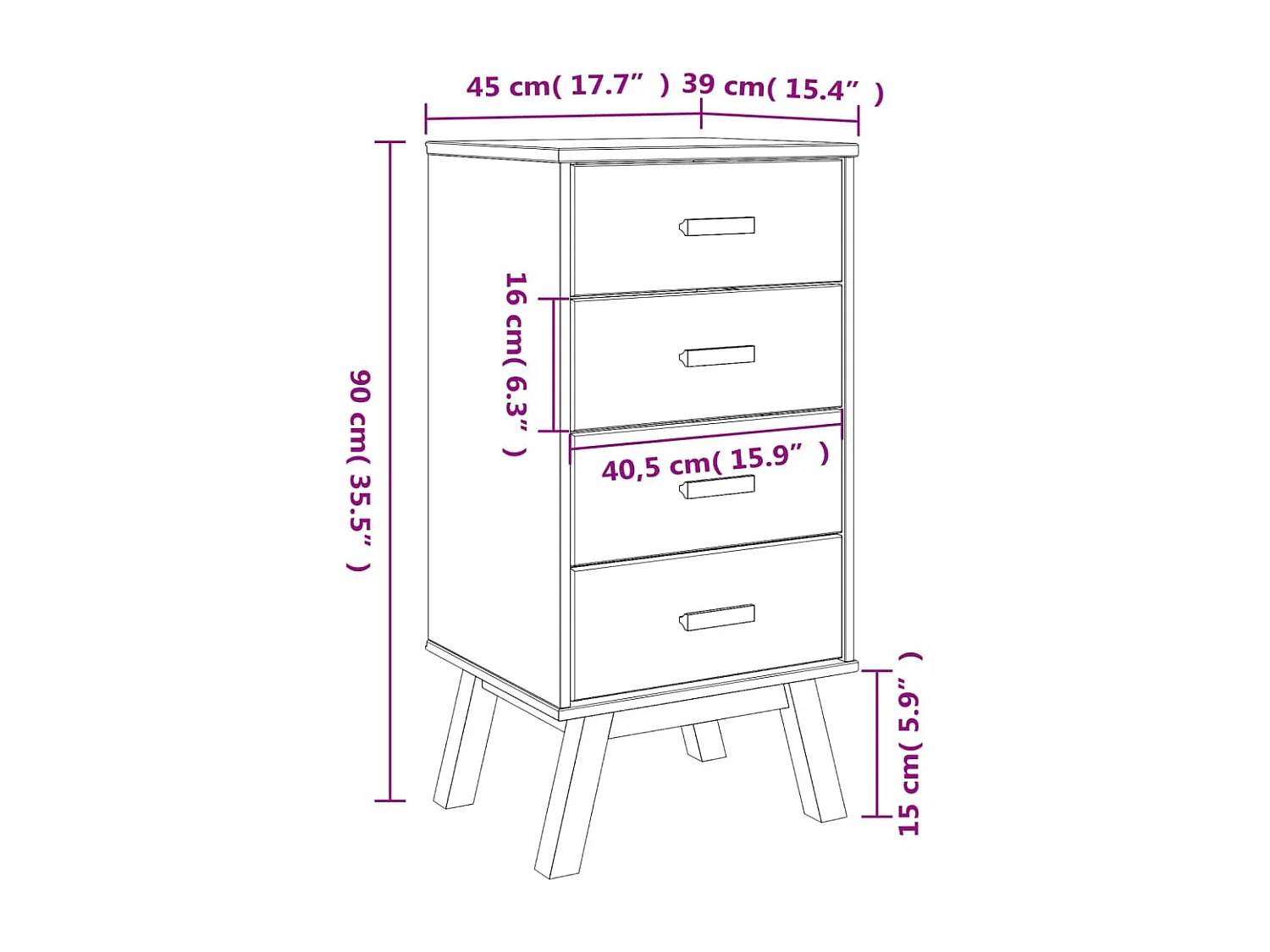 Nachttisch OLDEN Braun Massivholz Kiefer
