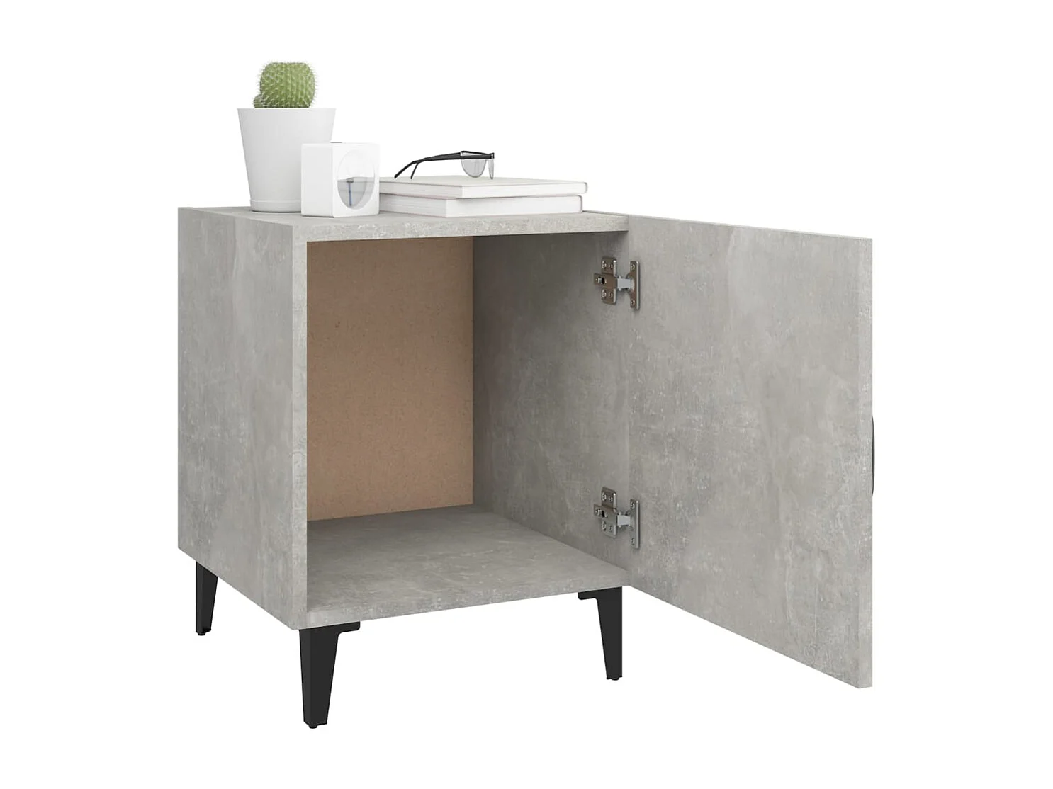 Tables de chevet 2 pcs Gris béton Bois d'ingénierie