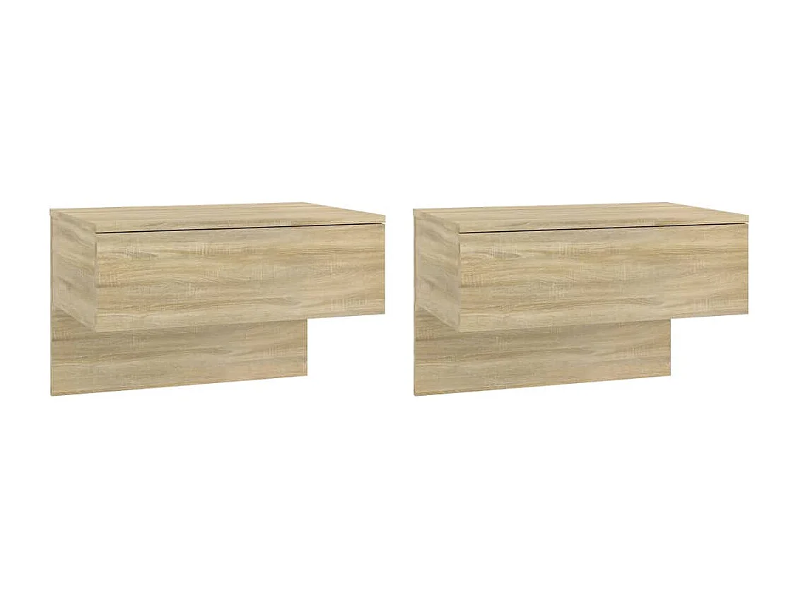 Tables de chevet murales 2 pcs Chêne sonoma