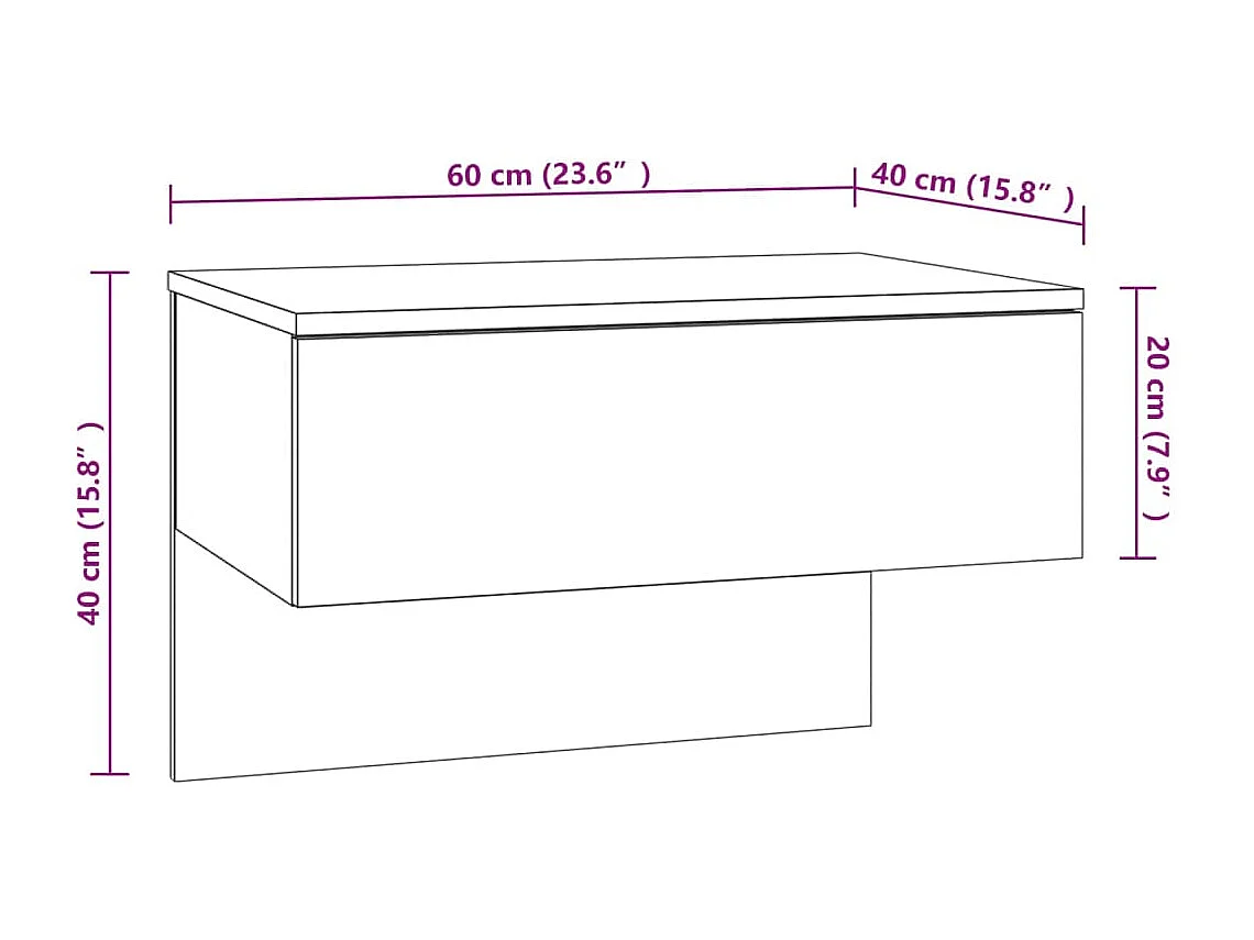 Tables de chevet murales 2 pcs Chêne sonoma