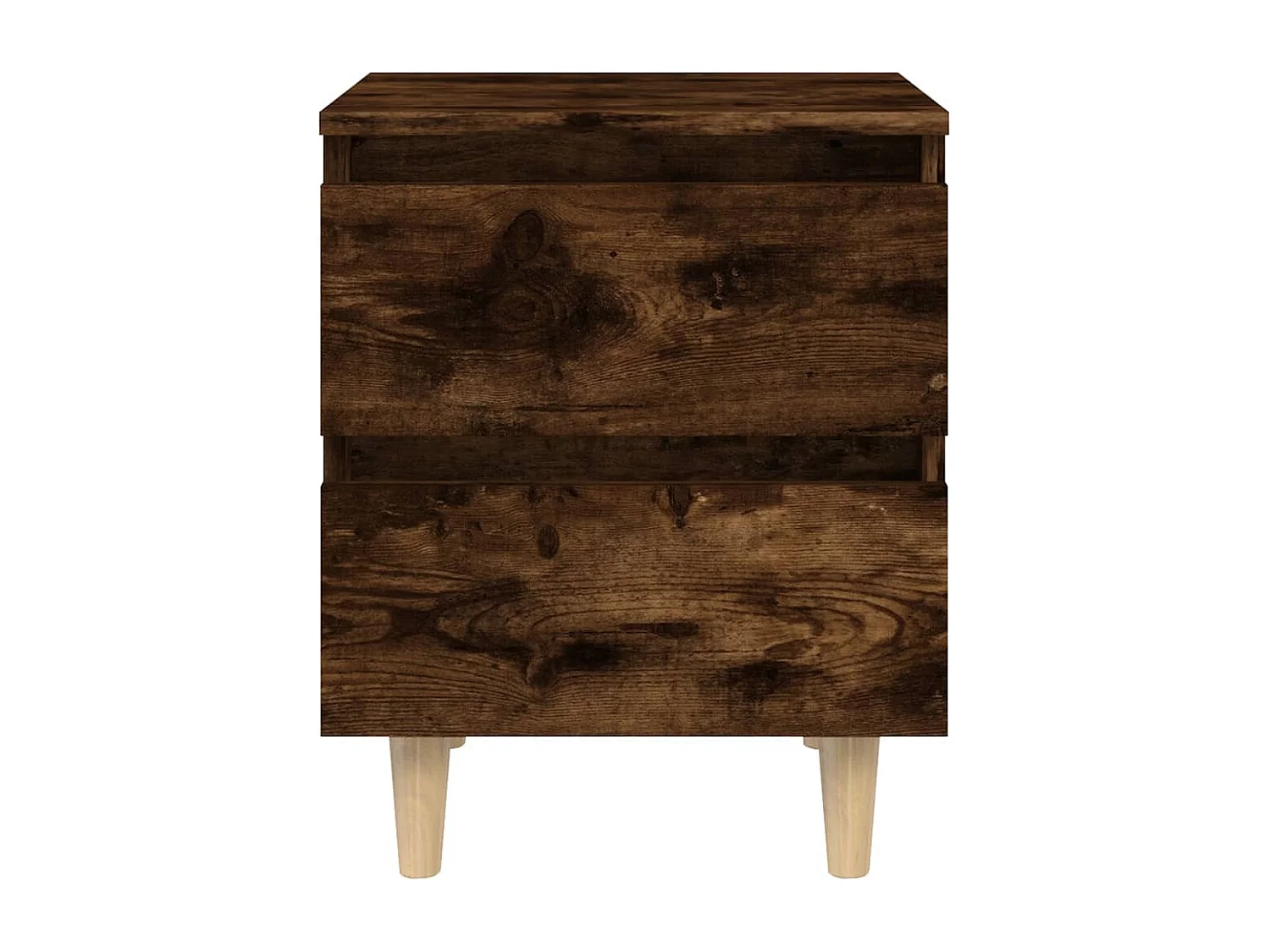 Nachtkastje met houten poten 40x35x50 cm gerookt eikenkleurig