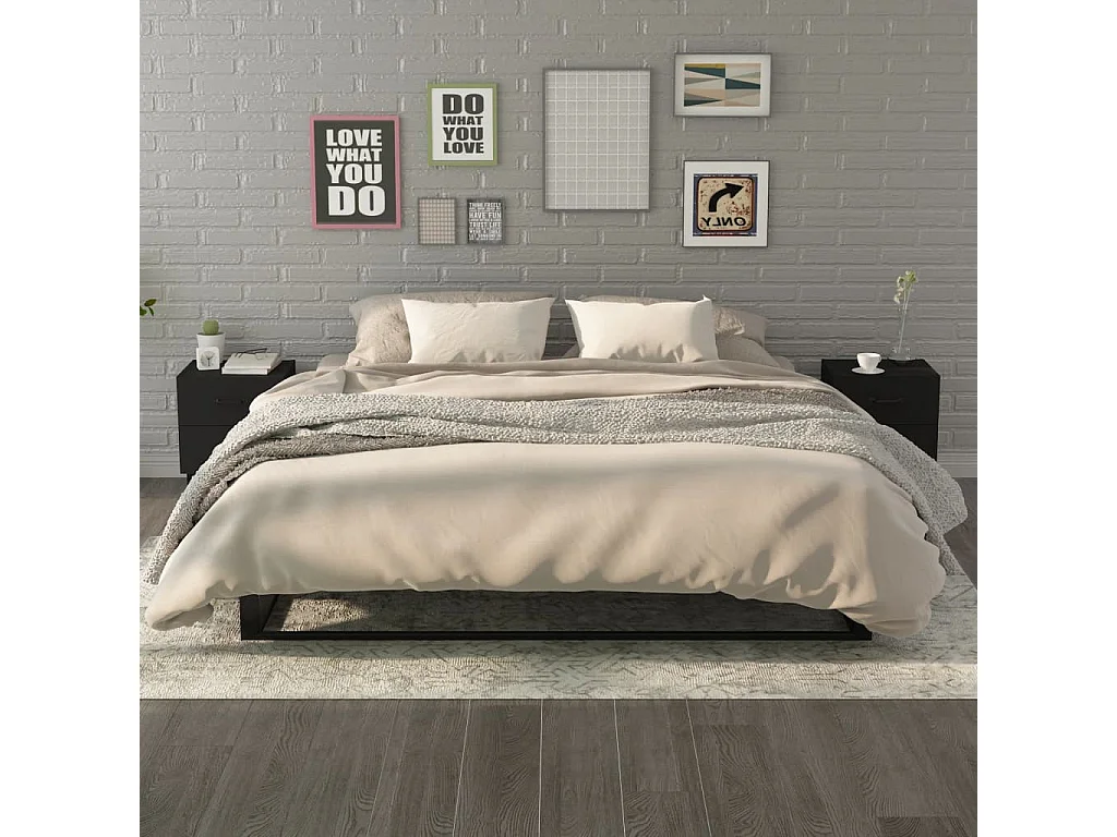 Tables de chevet 2 pcs Noir 40x35x47,5 cm