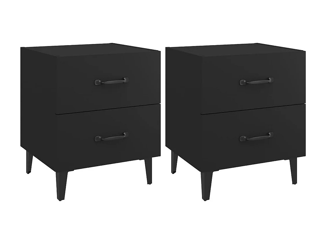 Tables de chevet 2 pcs Noir 40x35x47,5 cm