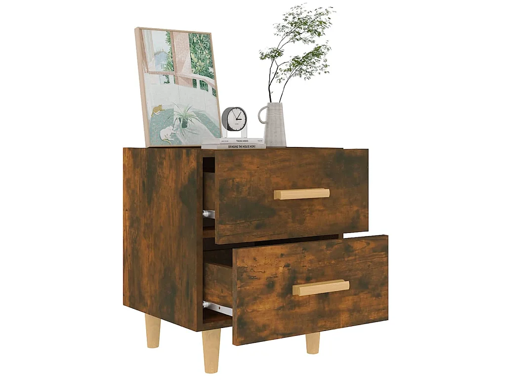 Table de chevet Chêne fumé 40x35x47,5 cm