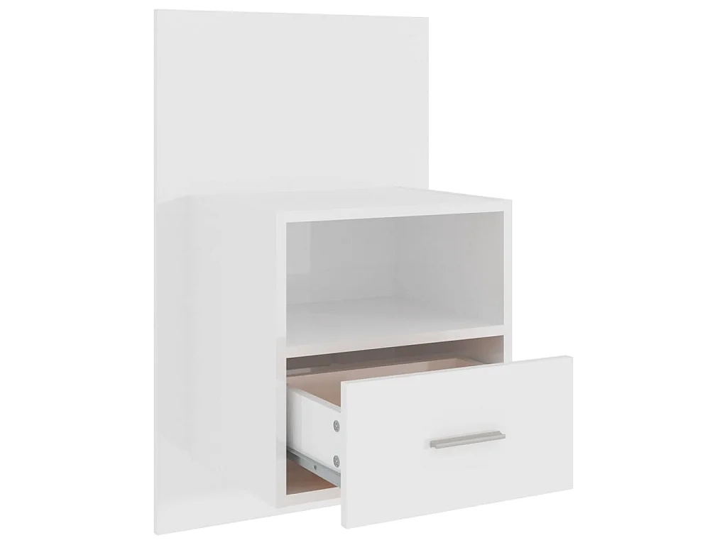 Table de chevet murale Blanc brillant