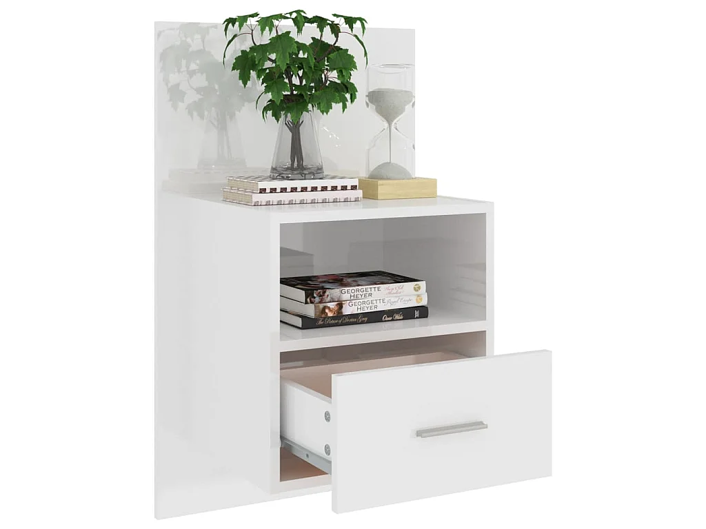 Table de chevet murale Blanc brillant