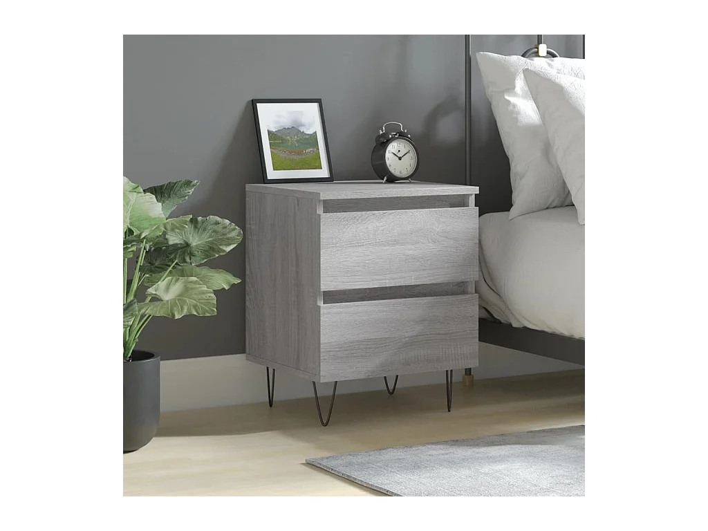 Table de chevet sonoma gris 40x35x50 cm bois d’ingénierie