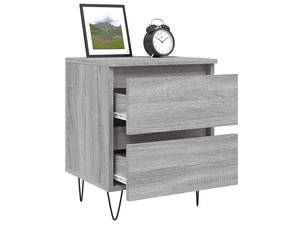 Table de chevet sonoma gris 40x35x50 cm bois d’ingénierie