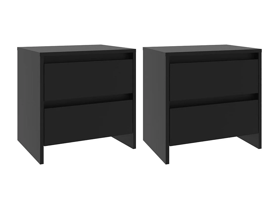 Nachttische 2 Stk. Schwarz 45x34,5x44,5 cm Holzwerkstoff