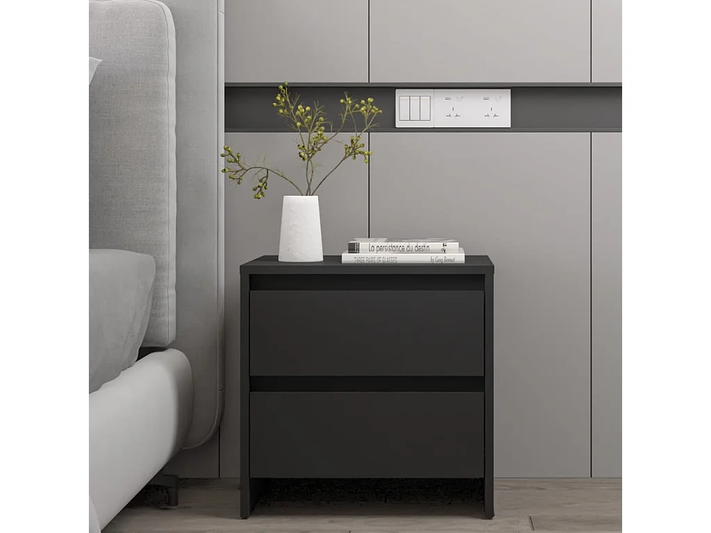 Nachttische 2 Stk. Schwarz 45x34,5x44,5 cm Holzwerkstoff