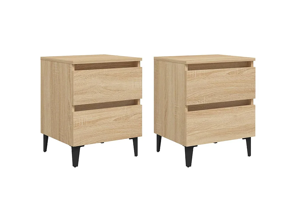 Comodini 2pz Rovere Sonoma 40x35x50 cm in Legno Multistrato