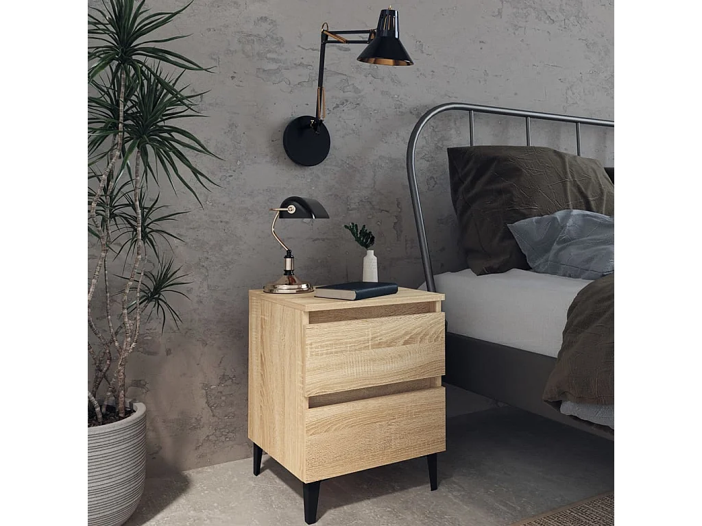 Comodini 2pz Rovere Sonoma 40x35x50 cm in Legno Multistrato