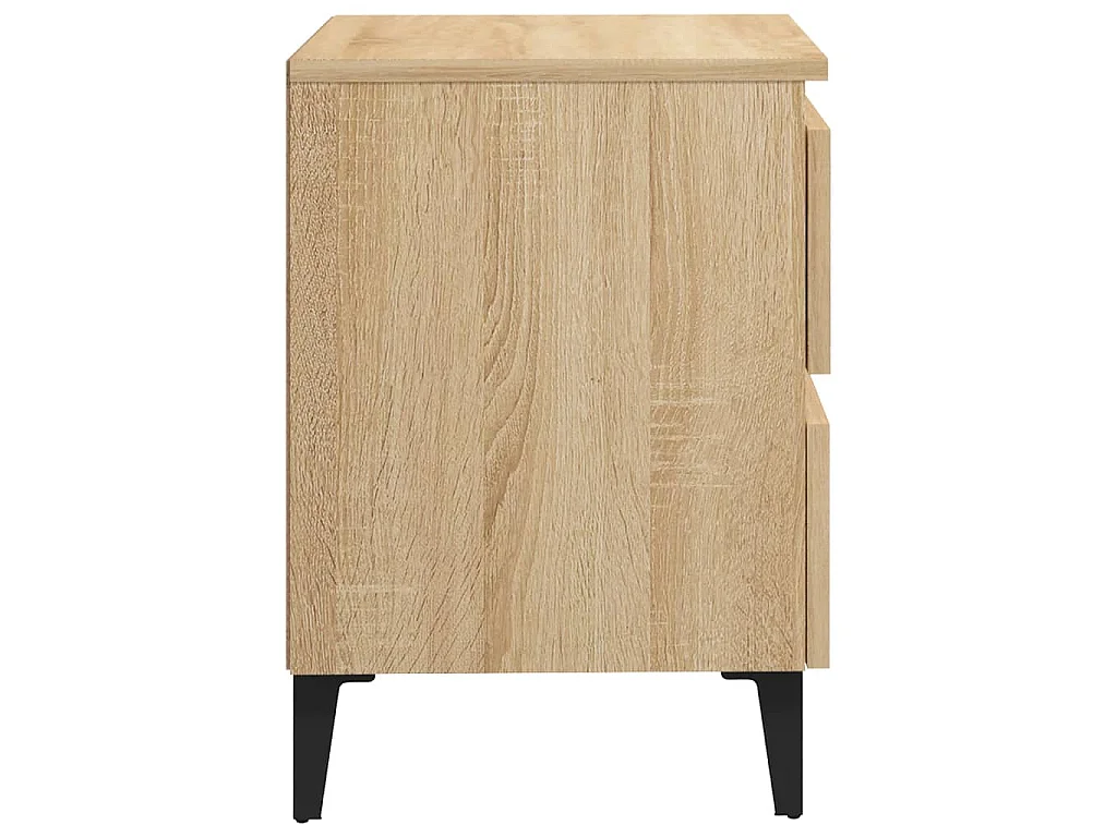 Comodini 2pz Rovere Sonoma 40x35x50 cm in Legno Multistrato