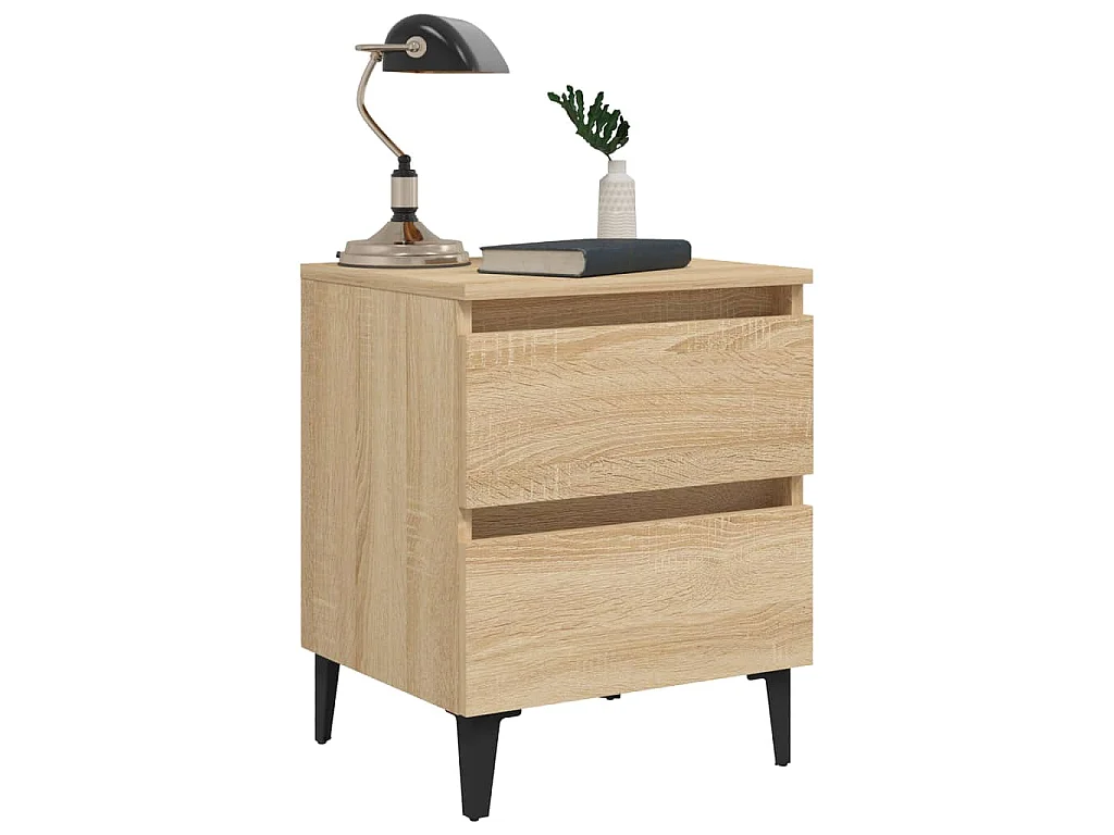 Comodini 2pz Rovere Sonoma 40x35x50 cm in Legno Multistrato