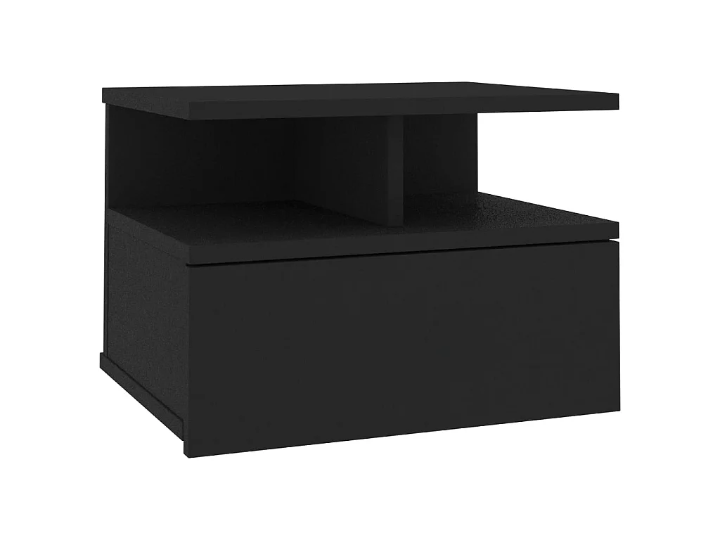 Table de chevet flottante Noir 40x31x27 cm Bois d'ingénierie