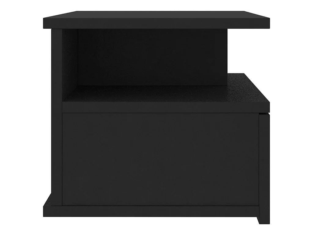 Table de chevet flottante Noir 40x31x27 cm Bois d'ingénierie