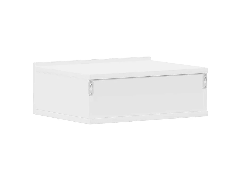 Mesas de cabeceira flutuantes 2 pcs derivados de madeira branco