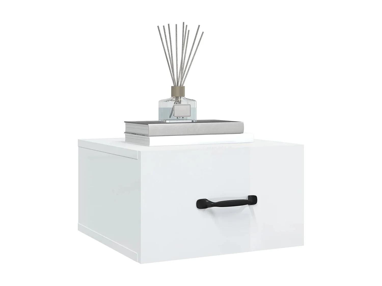 Nachtkastje wandgemonteerd 35x35x20 cm hoogglans wit