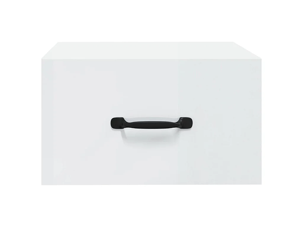 Table de chevet murale Blanc brillant 35x35x20 cm
