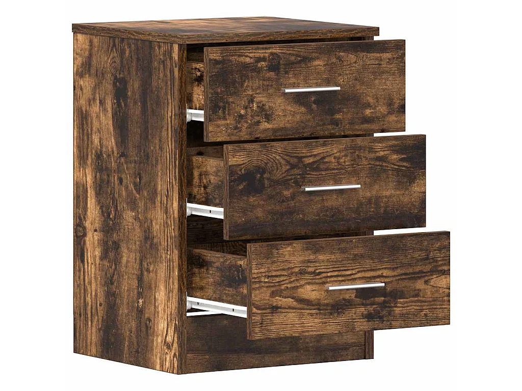Comodini 2 pz Rovere Fumo 38x35x56 cm in Legno Multistrato