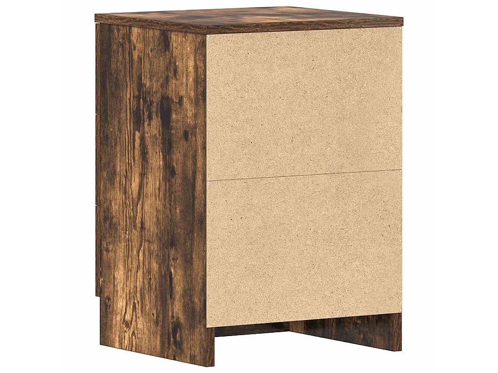 Comodini 2 pz Rovere Fumo 38x35x56 cm in Legno Multistrato