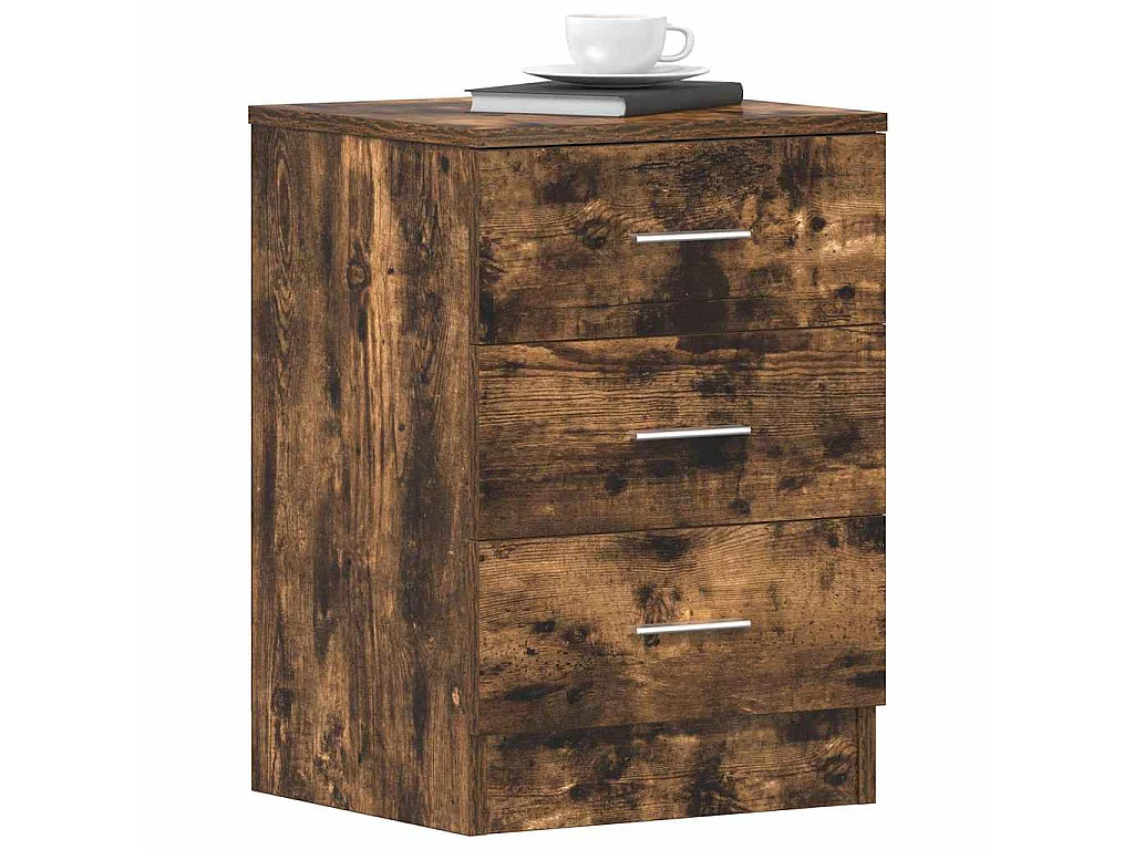 Comodini 2 pz Rovere Fumo 38x35x56 cm in Legno Multistrato