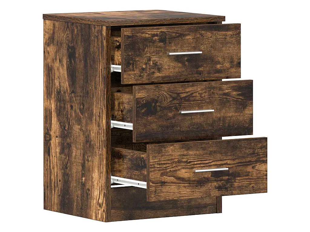 Comodini 2 pz Rovere Fumo 38x35x56 cm in Legno Multistrato