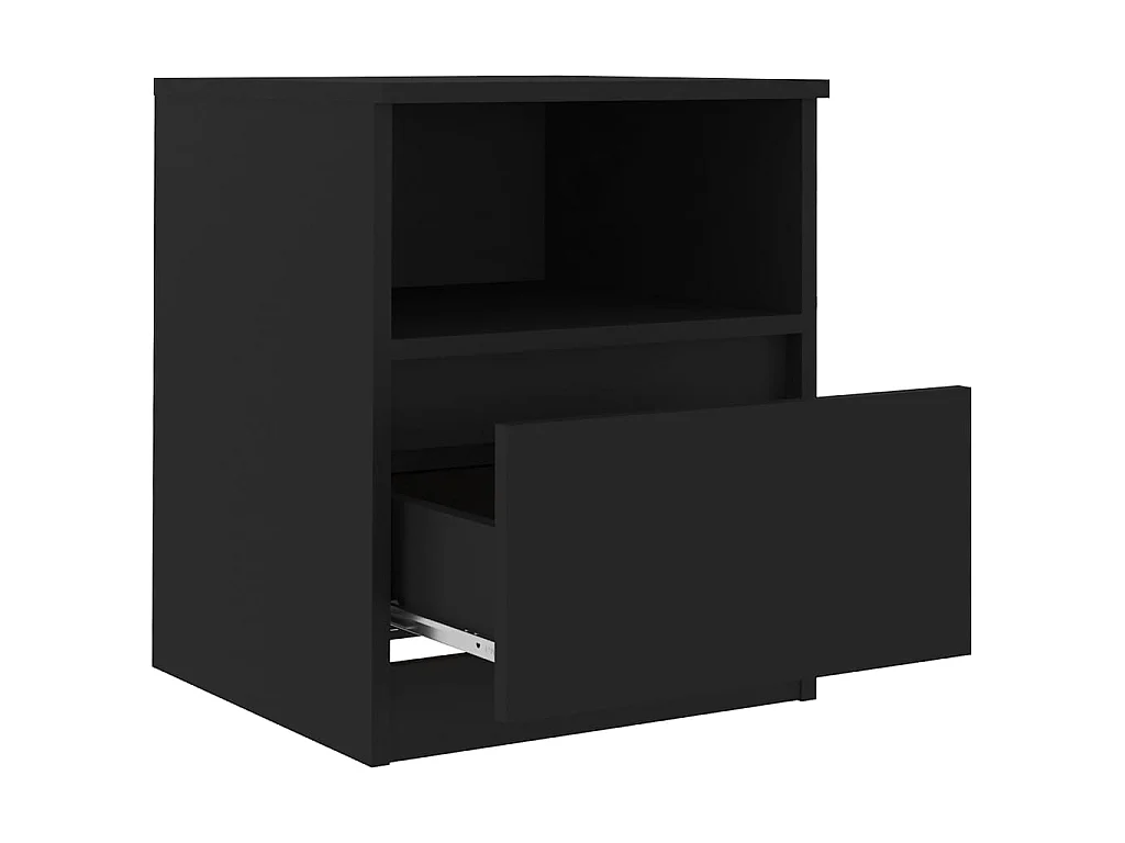 Tables de chevet 2 pcs Noir 40x40x50 cm Aggloméré