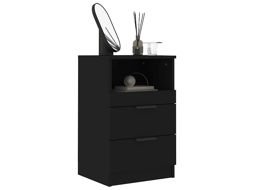 Table de chevet Noir Bois d'ingénierie